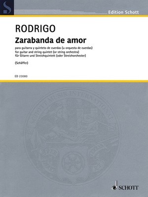 Joaquin Rodrigo Zarabanda De Amor Classical Guitar String Quintet Score & Parts