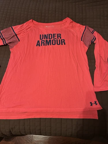 Under Armour Donna Taglia Media Sciolto Heat Gear Corallo Manica Lunga