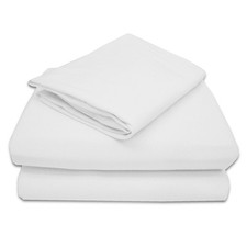 100 Natural Cotton Jersey Knit 3-Piece Toddler Sheet Set, White, Soft Breath...
