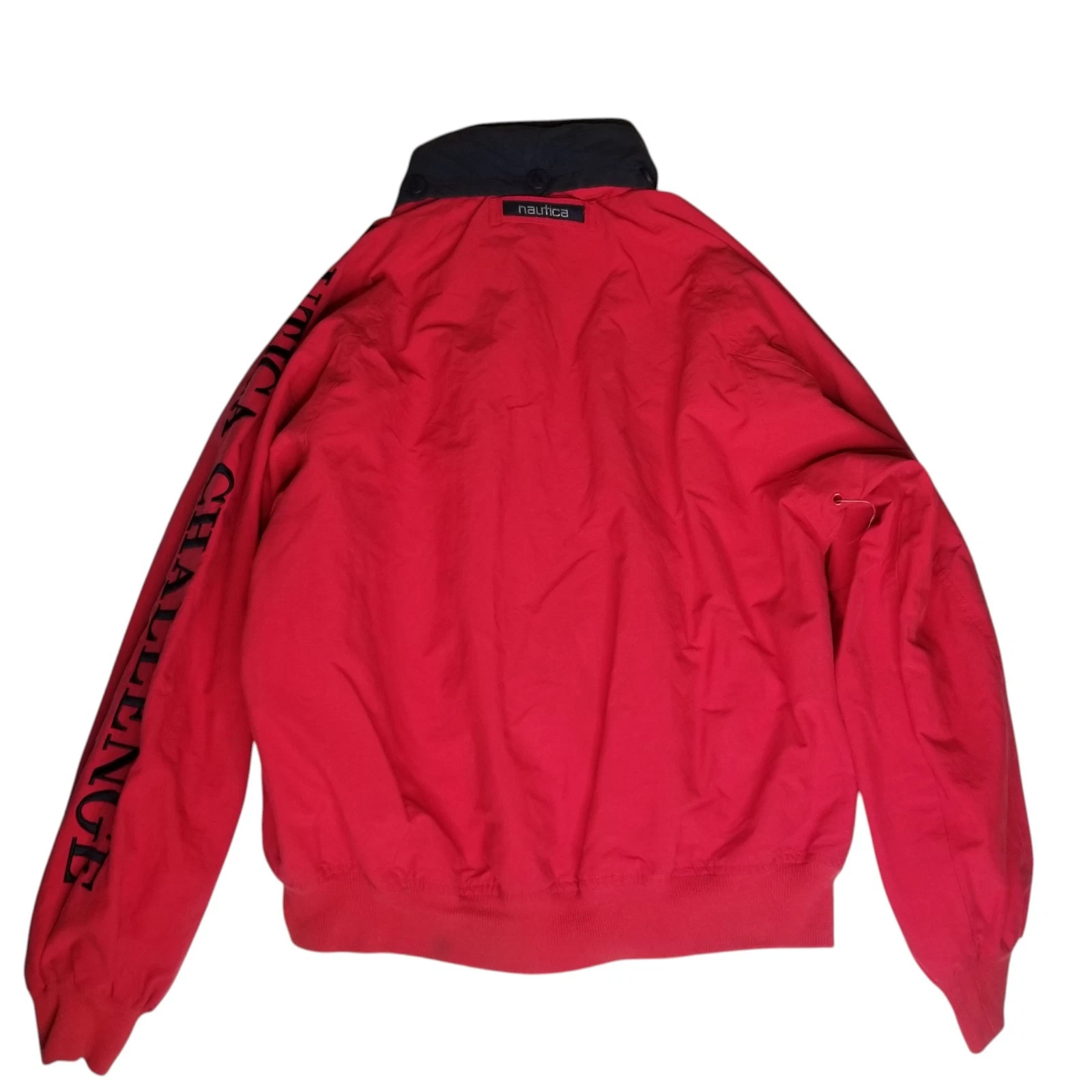 Vintage 90s Men's Nautica Challenge Jacket J Class Red Full Zip Large Spellout  image 2