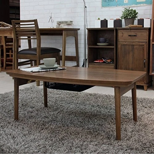 AZUMAYA Patas Plegables Madera Kotatsu Calentador Mesa Nogal Marrón ELFE-901WAL Hogar a Foto 3 de 4