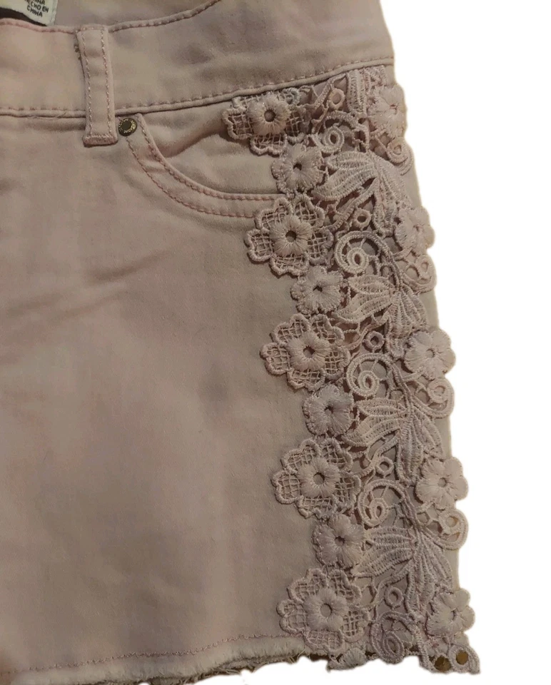 Pantalones Cortos Niñas Jordache Rosa Corte Rosa Talla 10 Cintura Ajustable Bordada Foto 3 de 4
