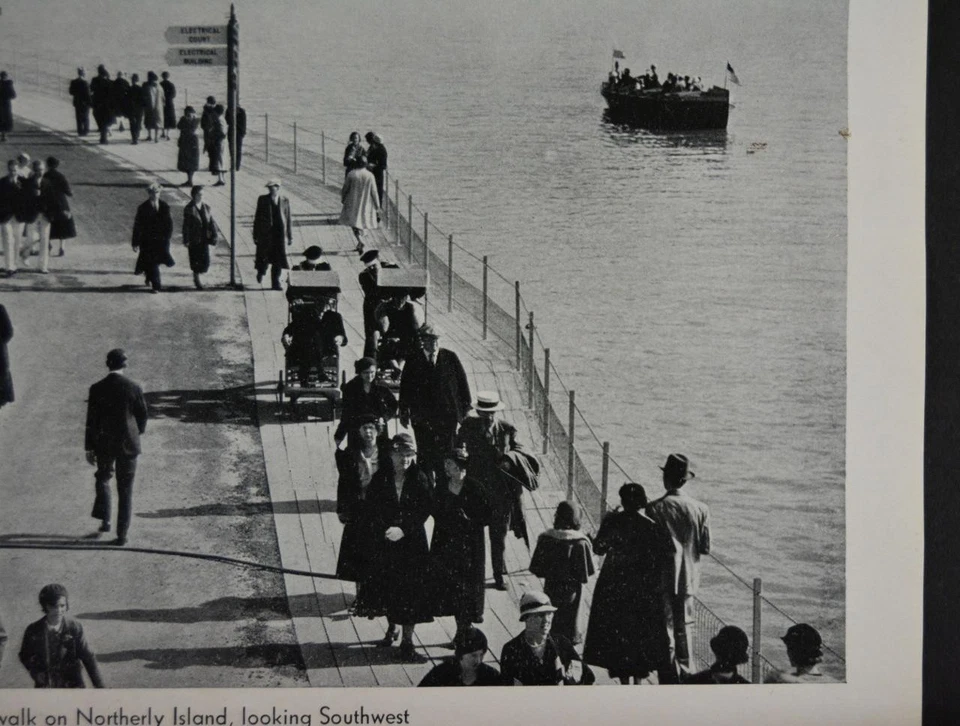 Impresión de arte antiguo Feria Mundial de Chicago Isla Norte 1933 Historia Americana Foto 3 de 4