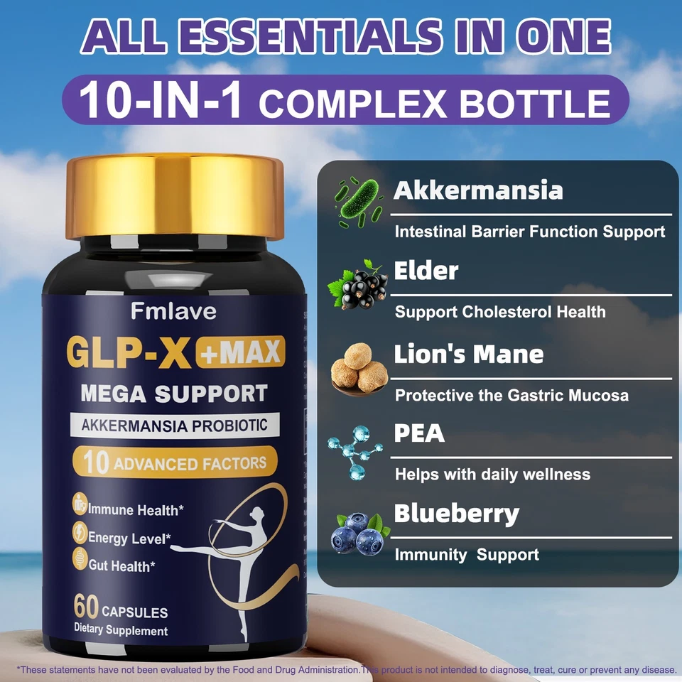 2x GLP-X+MAX Suplementos Soporte para Control de Peso y Estado Físico 60 Cápsulas Foto 2 de 4