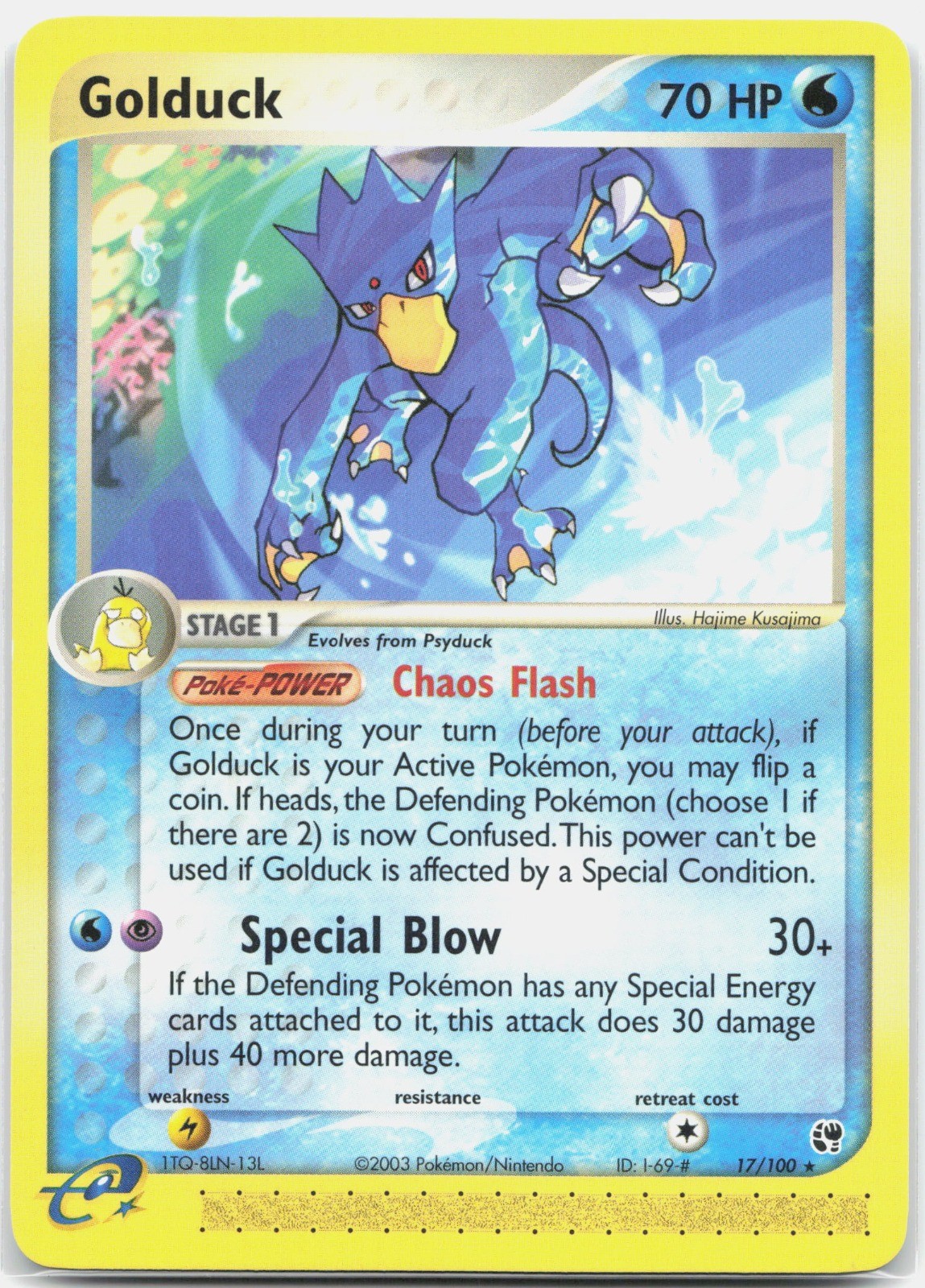 Golduck Rare Sandstorm SS Water 17/100 2003 NM