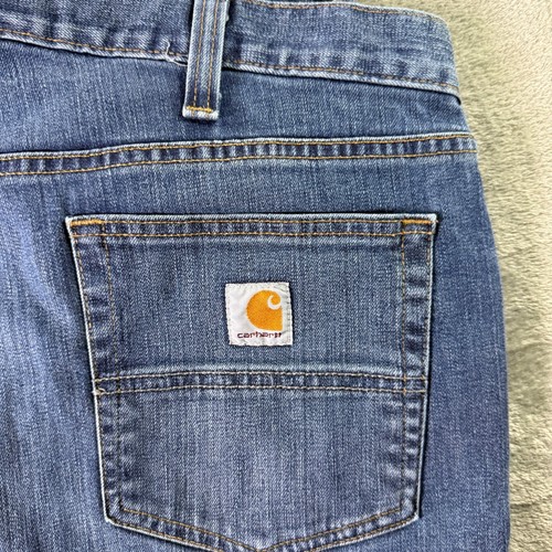 Carhartt Relaxed Fit Rugged Flex Jeans 38x34 Herren Blau Denim Straight Leg 14806 - Bild 2 von 12