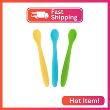 WeeSprout Silicone Baby Spoons - First Stage Infant Feeding Utensils With Soft-T