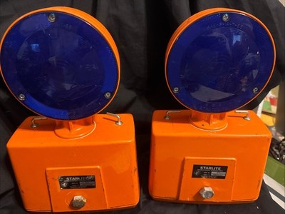 2- VTG Starlite 877 Railroad Blue Warning Light Northern Burlington Railroad