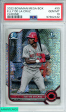 2022 BOWMAN MEGA BOX ELLY DE LA CRUZ #50 CHROME 1ST RC PSA 10 GEM MT