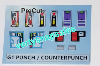 Transformers G1 PRECUT Stickers For G1 PUNCH/ COUNTERPUNCH 