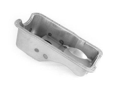 Canton 15-650 Oil Pan Stock Replacement Front Sump 5 qt Stock Depth Steel