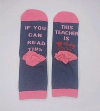 If You Can Read This This Teacher Is Off Duty Socks Teacher Gift