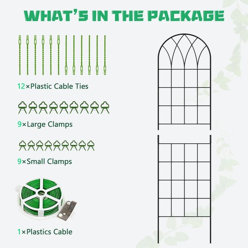 4 Pack 59x16in Metal Garden Trellis for Climbing Plants,Green Large Trellis f... - Picture 9 of 9