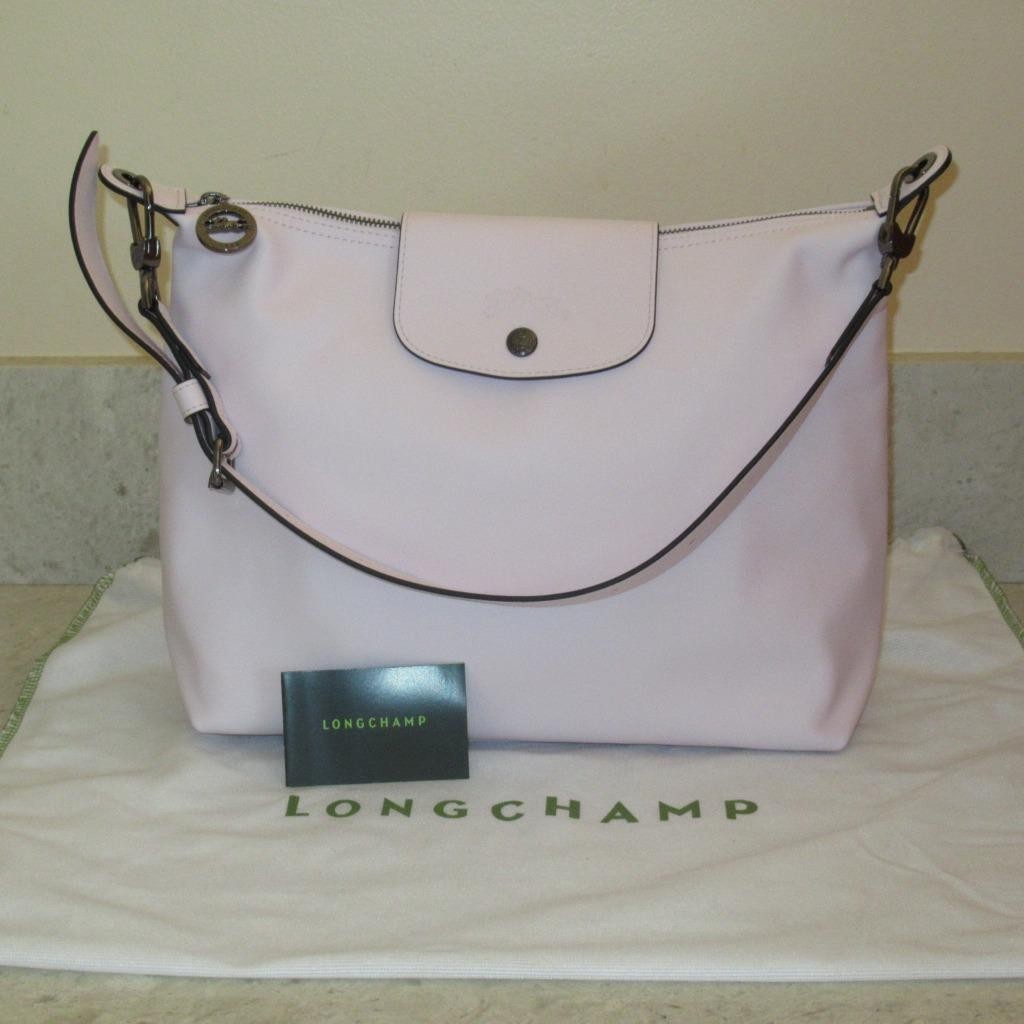 NEW Longchamp Le Pliage Xtra M Cowhide Leather Pink Hobo Shoulder