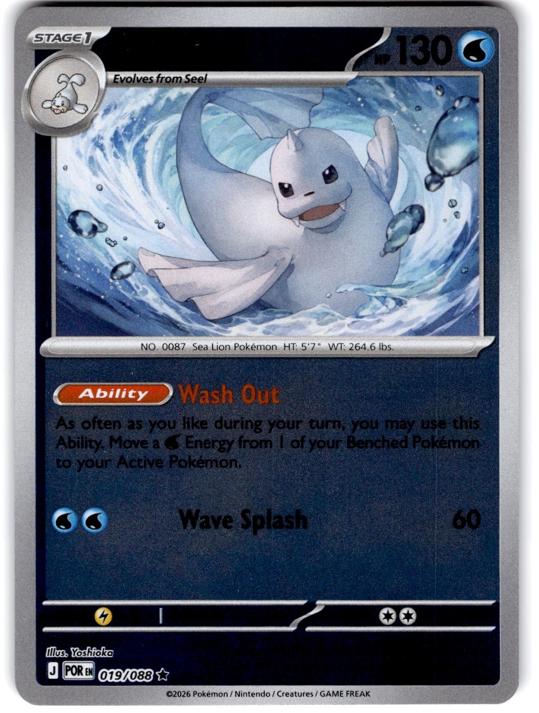 Pokemon Dewgong Perfect Order 19/88 Reverse Holo Near Mint English