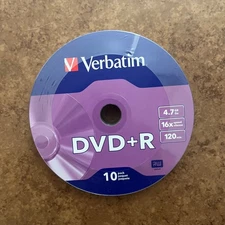 10 Verbatim Blank DVD+RW 4.7GB Rewritable DVD Disc 16x speed 120 min new