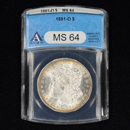 1881-O $1 MS64 ANACS Toned Morgan Silver Dollar - Great Eye Appeal