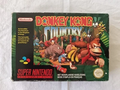 Donkey Kong Country (SNES, 1994, PAL FR) – Box & Manual Rare Classic - Photo 1/4