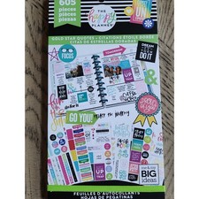 The Happy Planner Sticker Books New NWT Gold Star Quotes 605 Stickers Planner