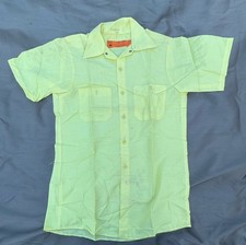 1970/80s Red Kap Durable Press Work Shirt S-SS Uniform Mens Yellow USA Vintage