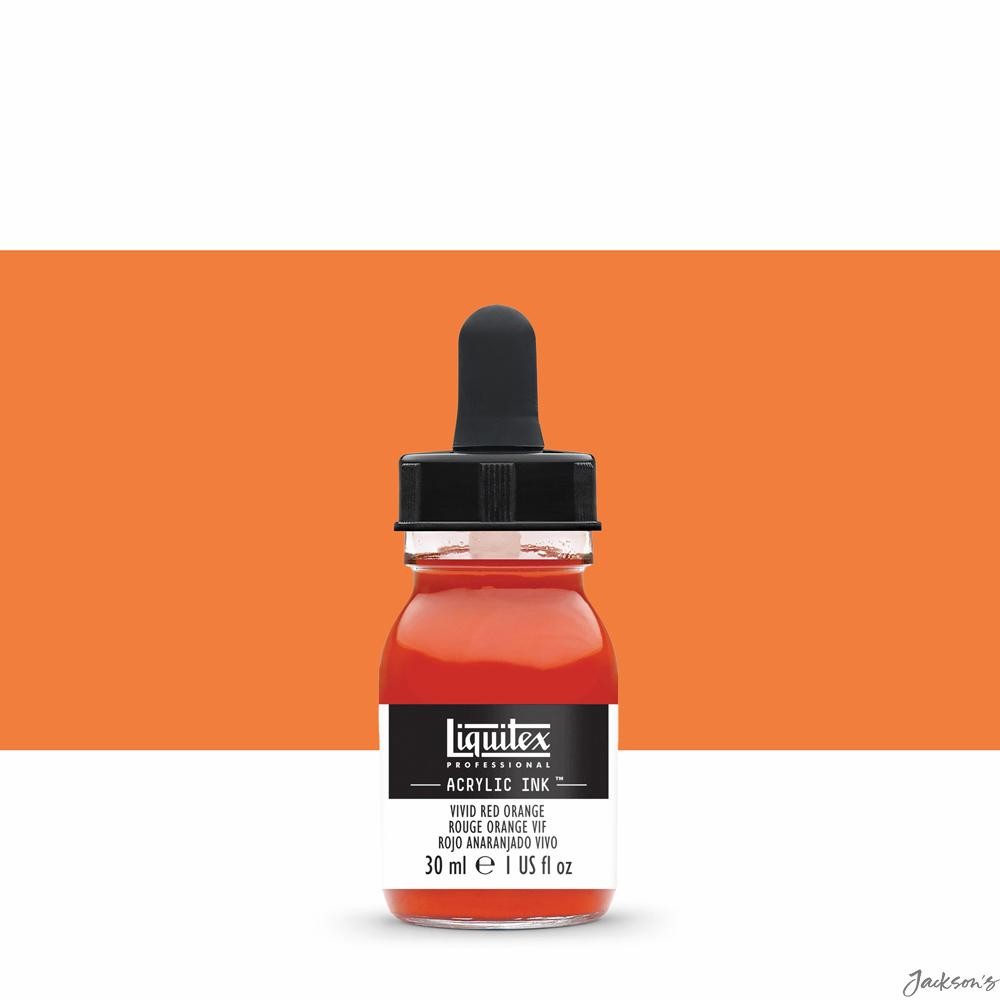 Liquitex 4260620 liquid Professional Acrylic Paints - Ink, 30 ml, highly pigmented airbrush paint, red-orange luminous - Image 2