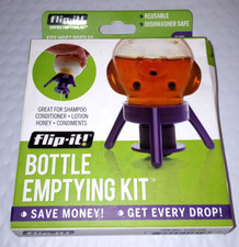 Flip-It Bottle Emptying Kit - Reusable  Dishwasher Safe - Get Every Drop - New