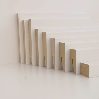 Sockelleisten 25 m Multi-Pack Fußleisten MDF modern cube weiß