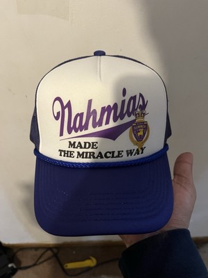 Nahmias Made The Miracle Way Foam Trucker Hat with Purple Accents