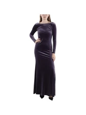 DONNA KARAN NEW YORK Womens Purple Scoop Back With Bead Accents Dress 14