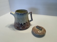 vintage ceramic teapot — rich drip Glaze