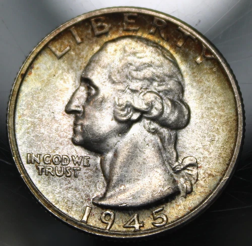 1945 S Washington Quarter - Toned Unc !!