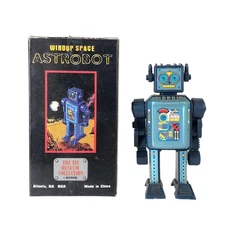 Tin Museum Collection: Windup Space ASTROBOT Toy with Original Box