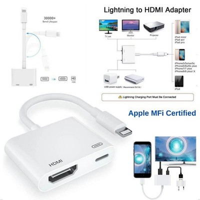 Lightning To HDMI Digital TV AV Adapter 1080P HDMI Cables For Apple iPhone iPad.