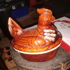 Hull Pottery Oven Proof Brown Hen Covered Ceramic Casserole Dish USA