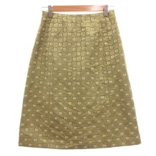 GIVENCHY Trapezoid skirt jacquard weave geometric pattern knee