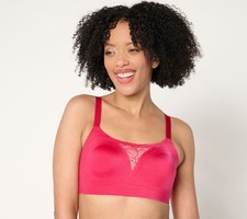 Maya J Women's Bra Sz L Breezies Invisible Comfort Wirefree Contour Red A656726