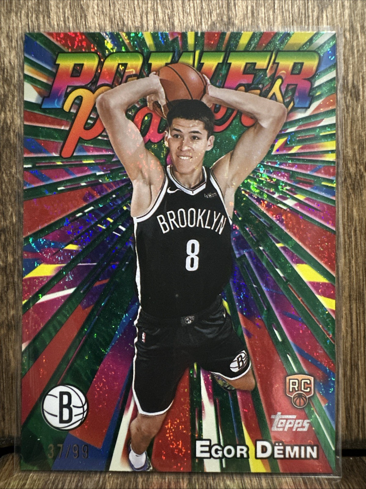 2025-26 Topps Basketball Egor Demin #PP-18 Green Holo Foil Power Players RC Nets
