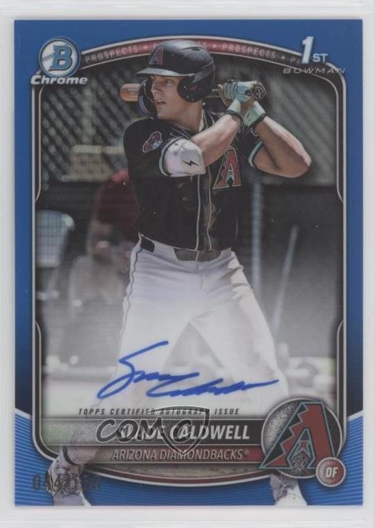 2025 Bowman Chrome Prospect Blue Refractor /150 Slade Caldwell #CPA-SC Auto