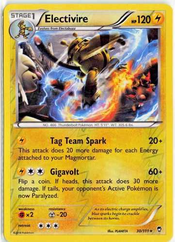 Electivire - 30/111 Furious Fists Reverse Holo Pokemon Card