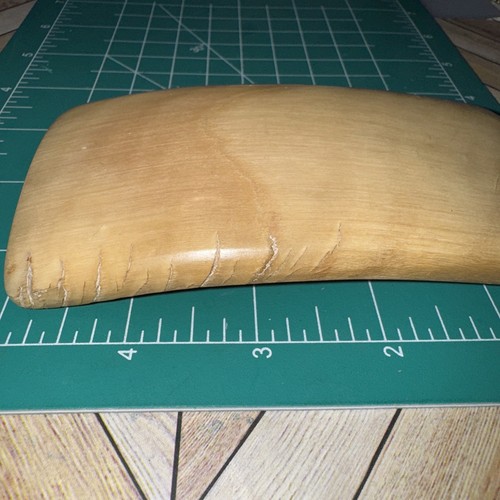 Hebilla de cinturón vintage hecha a mano de hueso liso única en su clase faltan herrajes - Imagen 2 de 6