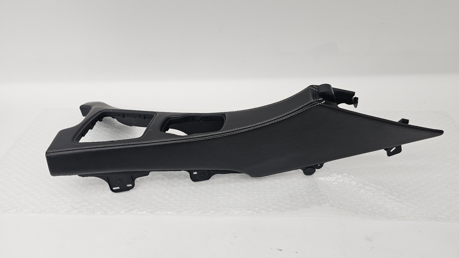 12-18 BMW F06 6-Series Front Center Console Trim Panel Cover Black Leather OEM