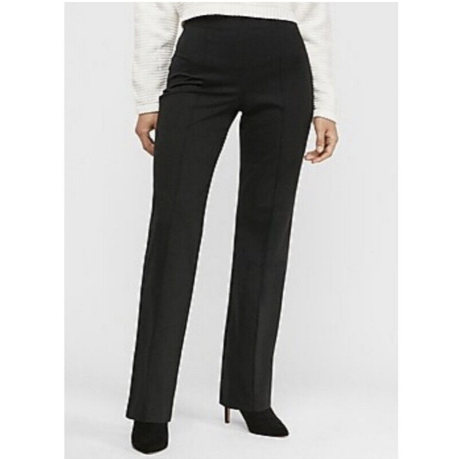 Express Gray Pull on Slim Straight Seamed Pants M… - image 1