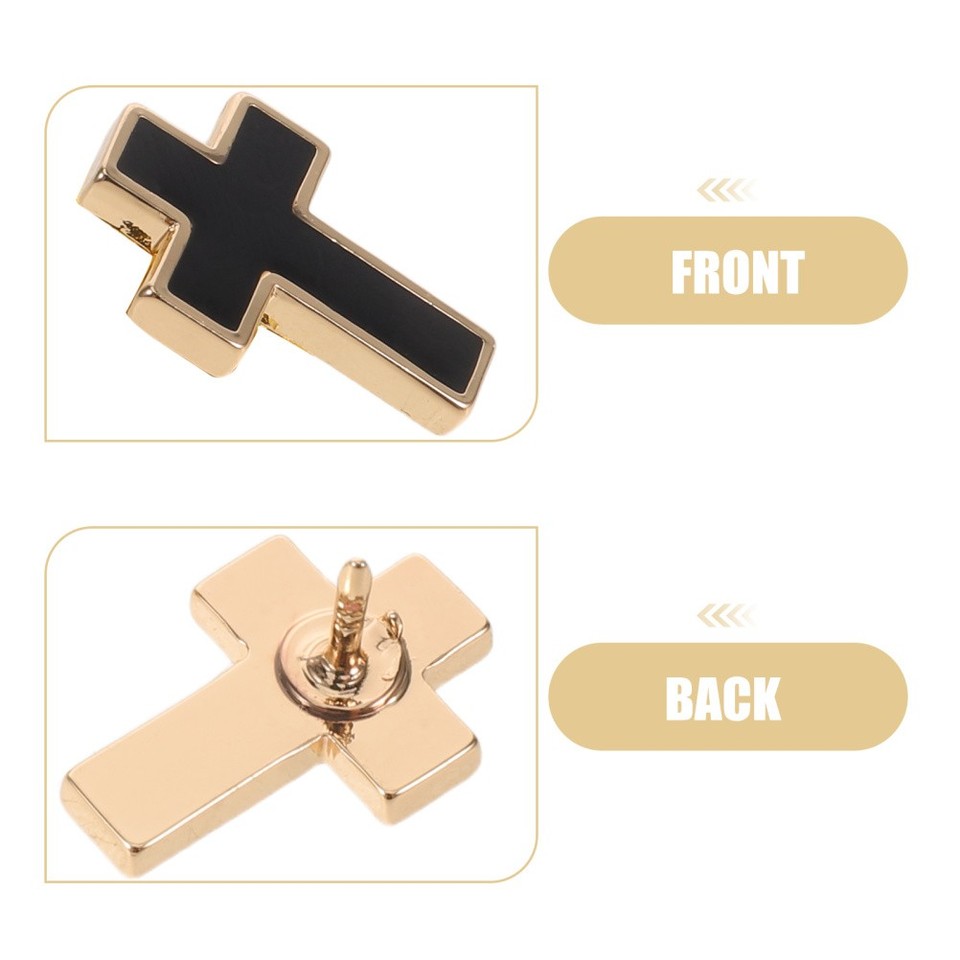 Golden Copper Cross Pin Brooch Durable Unisex Lapel Pin for Suit and ...