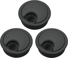 3 Pcs Satin Nickel Metal Cable Grommet, Zinc Alloy Desk 2 inchs 50MM , Black