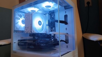Gaming PC White Build Ryzen 5, New, Radeon RX 6650XT, Mini Tower