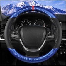 Car Steering Wheel Cover 14.5-15 Carbon Fiber Vehicle Stee Color Blueblack Car Steering Wheel Cover 14.5-15 Carbon Fiber Vehicle Stee Color Blueblack