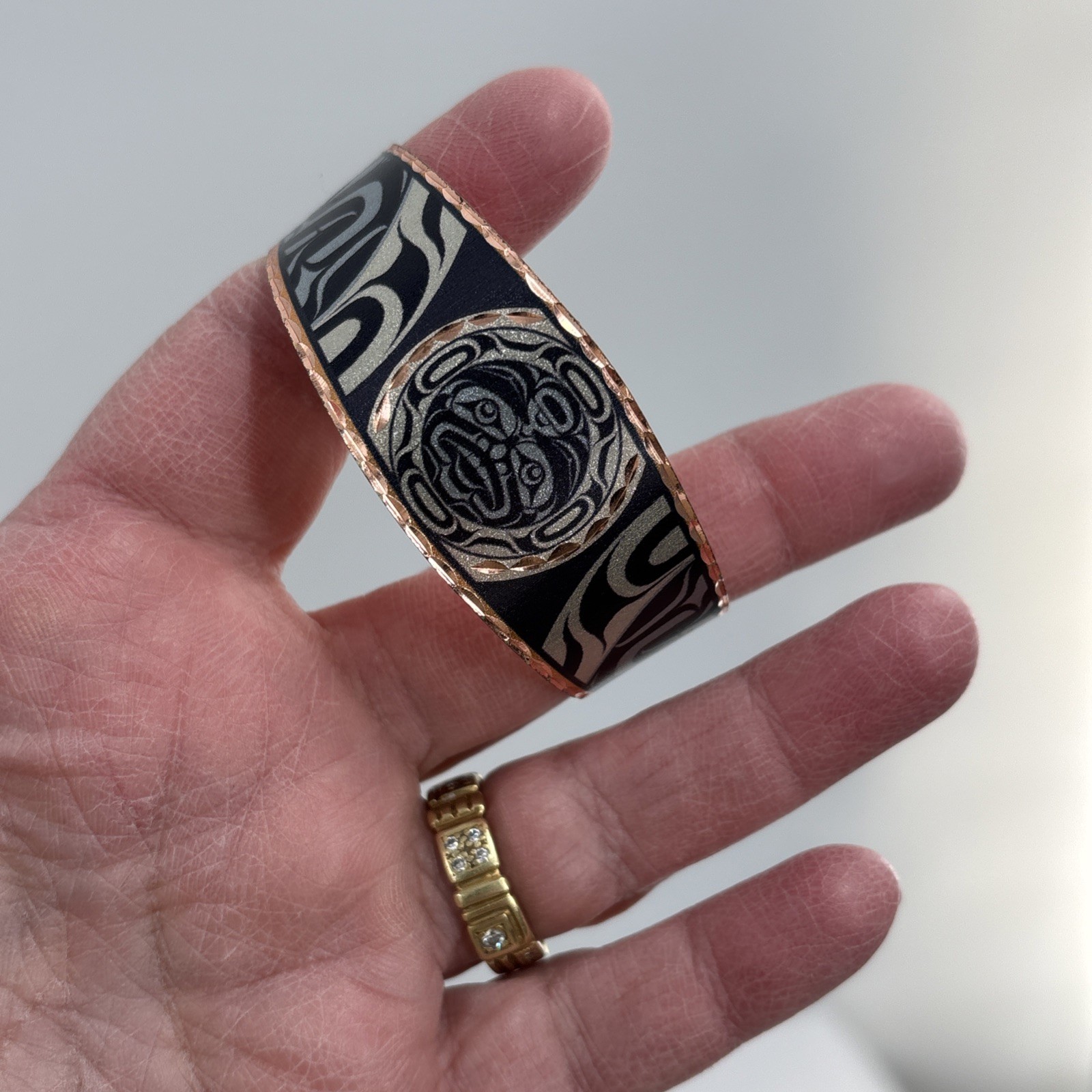 Andy Everson Bracelet Signed Copper Cuff Kwakwaka… - image 16