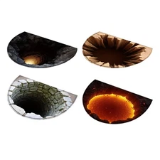 3D Optical Illusion Endless Abyss Non-Slip Door Mat Durable Rug19.68x1.96x1.96in