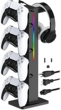 KAFRI RGB Gaming Headphone Stand with Controller Holder, Desk Organizer with ...