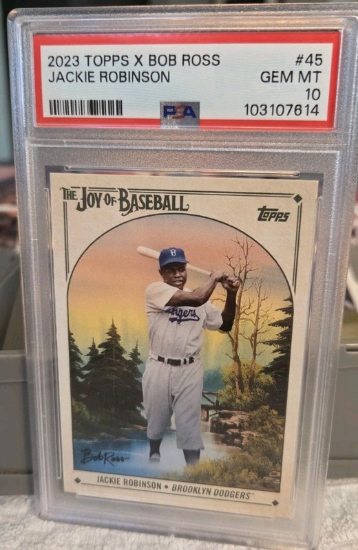 2023 Topps X Bob Ross Jackie Robinson #45 PSA graded Gem Mint 10 Joy Of Baseball